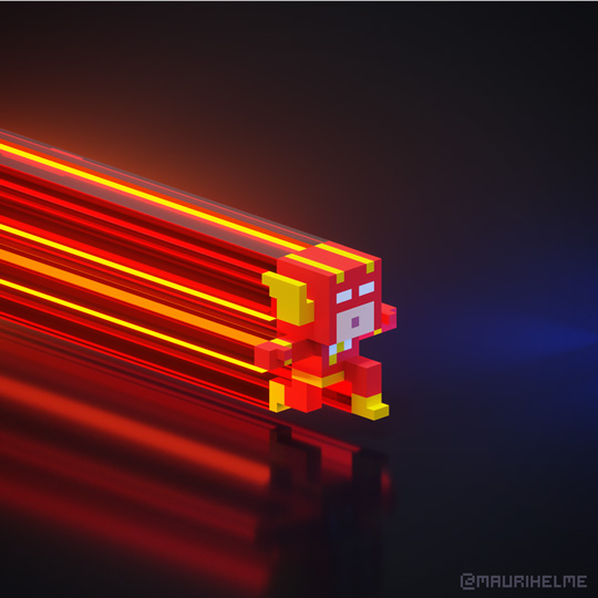 Voxel Art The Flash
