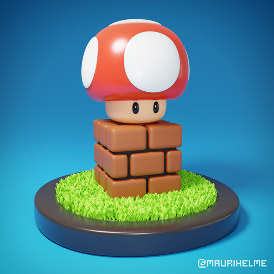 Blender 3D Super Mario Bros Mushroom