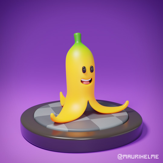 Blender 3D Mario Kart Banana Peel