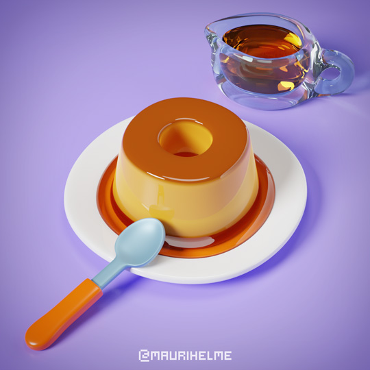 3D Caramel Pudding